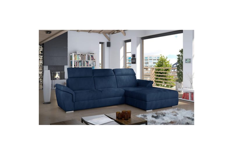 Hjørnesofa Eltap Trevisco 272x216x100 cm - Kronos 09, Mørk Blå, Høyre - Møbler - Sofaer - Sovesofaer - Sovesofa divan