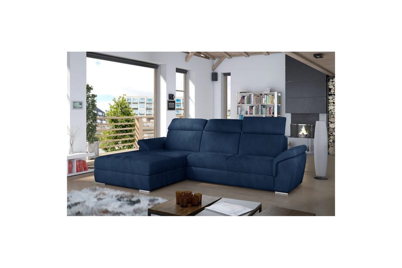 Hjørnesofa Eltap Trevisco 272x216x100 cm - Kronos 09, Mørk Blå, Venstre - Møbler - Sofaer - Sovesofaer - Sovesofa divan