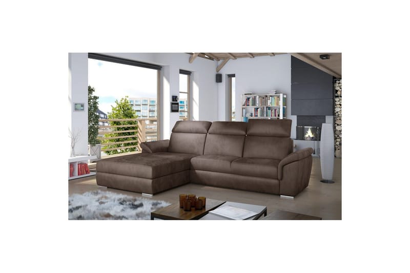 Hjørnesofa Eltap Trevisco 272x216x100 cm, Monolith 09, Lys Brun, Venstre