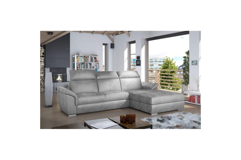 Hjørnesofa Eltap Trevisco 272x216x100 cm - Monolith 84, Grå, Høyre - Møbler - Sofaer - Sovesofaer - Sovesofa divan