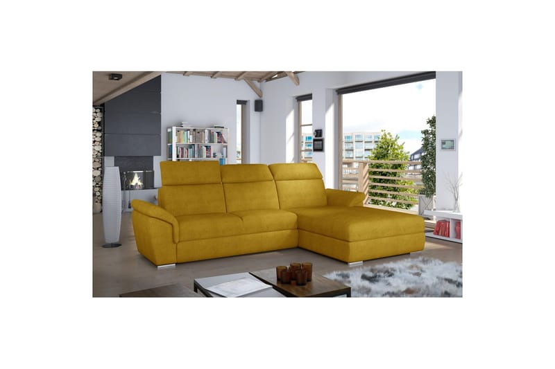 Hjørnesofa Eltap Trevisco 272x216x100 cm - Omega 68, Gul, Høyre - Møbler - Sofaer - Sovesofaer - Sovesofa divan