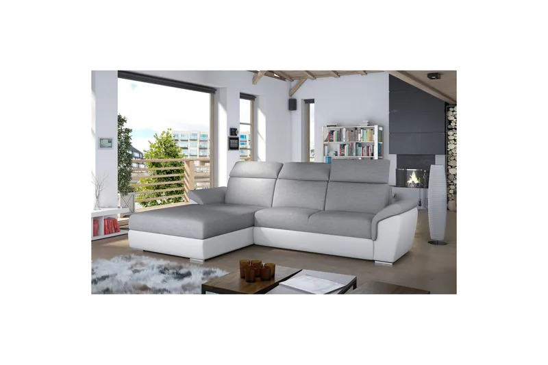 Hjørnesofa Eltap Trevisco 272x216x100 cm - Sawana 21, Soft 17, Grå, Venstre - Møbler - Sofaer - Sovesofaer - Sovesofa divan
