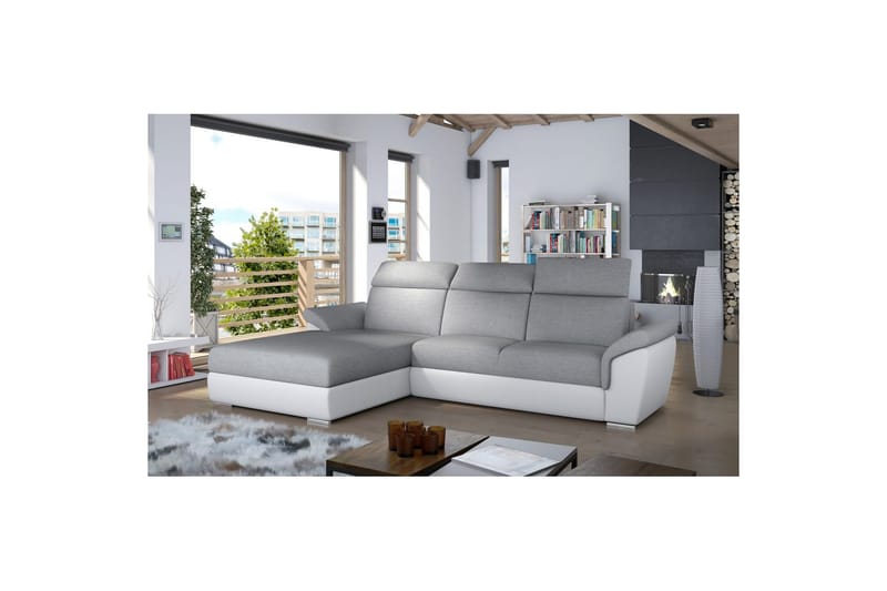 Hjørnesofa Eltap Trevisco 272x216x100 cm - Sawana 21, Soft 17, Grå, Venstre - Møbler - Sofaer - Sovesofaer - Sovesofa divan