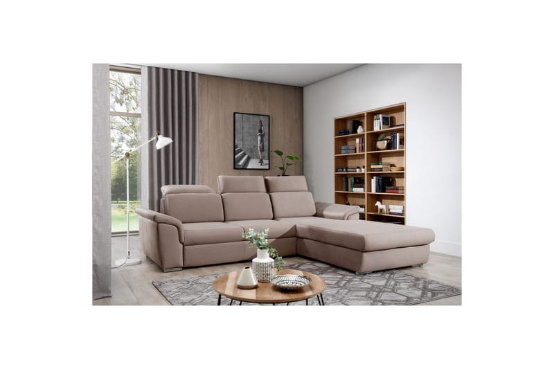 Hjørnesofa Eltap Trevisco 272x216x100 cm - Solar 16, Beige, Høyre - Møbler - Sofaer - Sovesofaer - Sovesofa divan