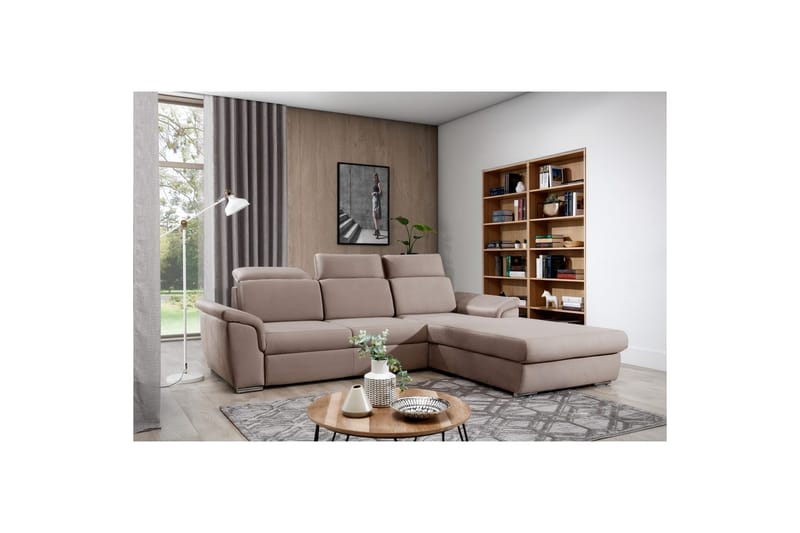Hjørnesofa Eltap Trevisco 272x216x100 cm - Solar 16, Beige, Høyre - Møbler - Sofaer - Sovesofaer - Sovesofa divan