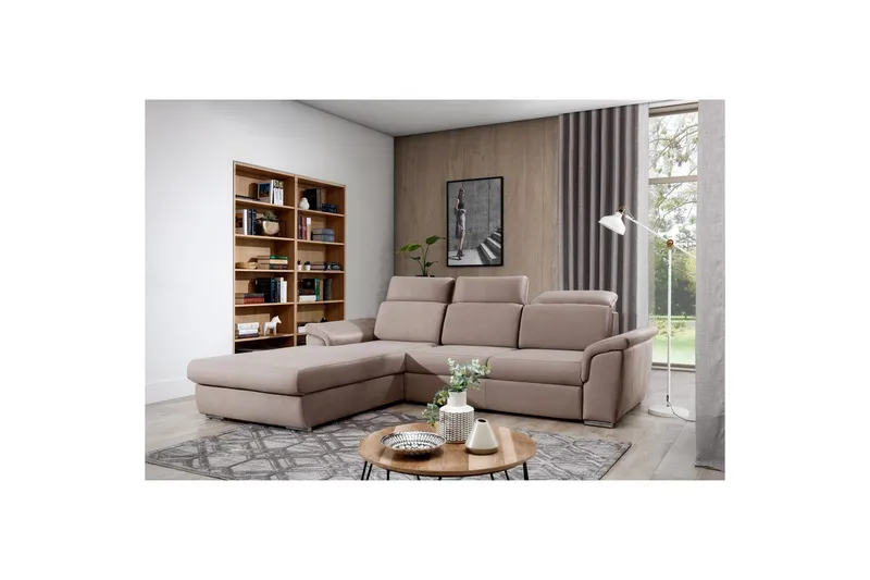 Hjørnesofa Eltap Trevisco 272x216x100 cm - Solar 16, Beige, Venstre - Møbler - Sofaer - Sovesofaer - Sovesofa divan