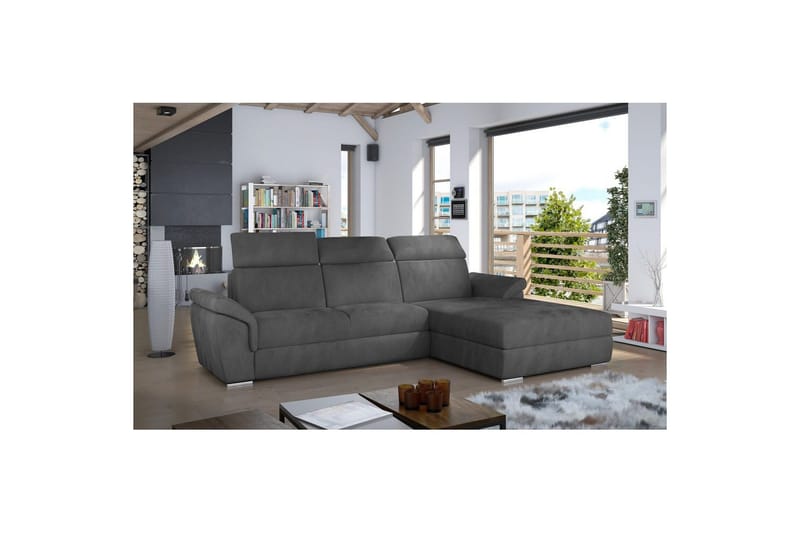 Hjørnesofa Eltap Trevisco 272x216x100 cm - Paros 06, Mørk grå, Høyre - Møbler - Sofaer - Sovesofaer - Sovesofa divan