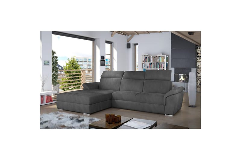 Hjørnesofa Eltap Trevisco 272x216x100 cm - Paros 06, Mørk grå, Venstre - Møbler - Sofaer - Sovesofaer - Sovesofa divan