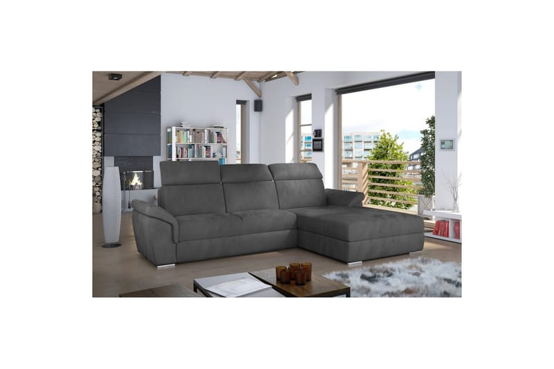 Hjørnesofa Eltap Trevisco 272x216x100 cm - Paros 06, Mørk grå, Høyre - Møbler - Sofaer - Sovesofaer - Sovesofa divan