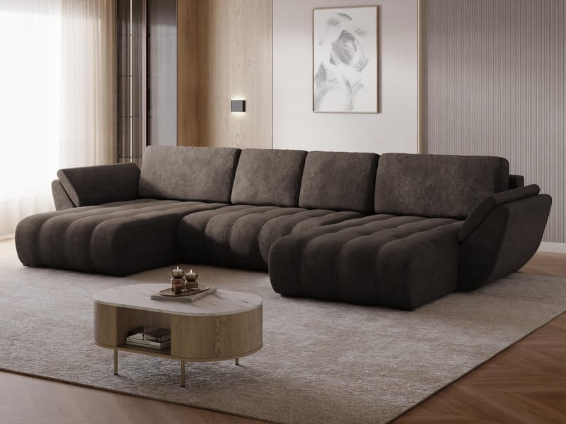 hjørnesofa Faro Lumo 40 - Brun - Møbler - Sofaer - Sovesofaer - Hjørnesovesofa
