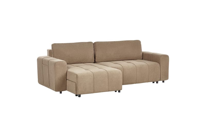 Hjørnesofa høyrevendt Innvik - Brun, 213x156 cm - Møbler - Sofaer - Sovesofaer - Langsgående sovesofa
