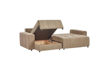 Hjørnesofa høyrevendt Innvik - Brun, 213x156 cm - Møbler - Sofaer - Sovesofaer - Langsgående sovesofa