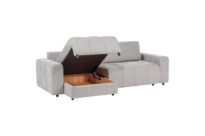 Hjørnesofa høyrevendt Innvik - Grå, 213x156 cm - Møbler - Sofaer - Sovesofaer - Langsgående sovesofa