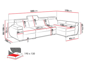 hjørnesofa Hjørnesofa BOSTON Flow 10 Høyre - Møbler - Sofaer - Sovesofaer - Sovesofa divan