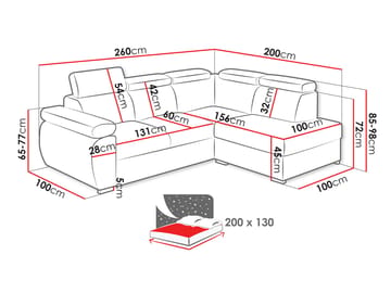 hjørnesofa Hjørnesofa BOSTON Flow 21 Høyre - Møbler - Sofaer - Sovesofaer - Langsgående sovesofa