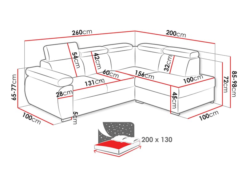 hjørnesofa Hjørnesofa BOSTON Flow 21 Høyre - Møbler - Sofaer - Sovesofaer - Langsgående sovesofa