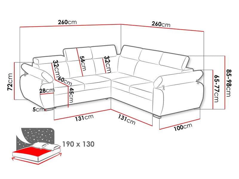 hjørnesofa Hjørnesofa BOSTON MAXI Flow 06 - Møbler - Sofaer - Sovesofaer - Langsgående sovesofa