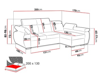 hjørnesofa Hjørnesofa BOSTON MINI Flow 17 Høyre - Møbler - Sofaer - Sovesofaer - Langsgående sovesofa