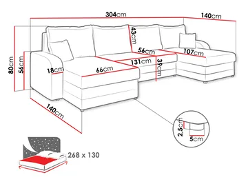 hjørnesofa Hjørnesofa KRIS U M Margo 227.09 - Møbler - Sofaer - Sovesofaer - Hjørnesovesofa