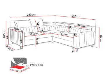 hjørnesofa Hjørnesofa MILANO 2R2 Flow 06 - Møbler - Sofaer - Sovesofaer - Hjørnesovesofa