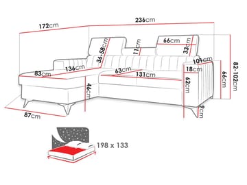 hjørnesofa Hjørnesofa MILANO DM Flow 21 Høyre - Møbler - Sofaer - Sovesofaer - Langsgående sovesofa