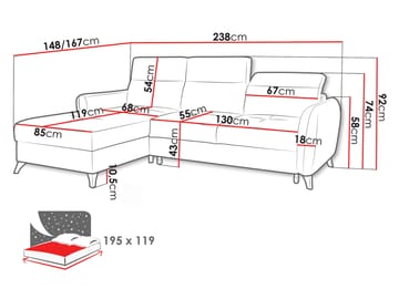 hjørnesofa Hjørnesofa TALIA Vibe 26 Høyre - Møbler - Sofaer - Sovesofaer - Sovesofa divan