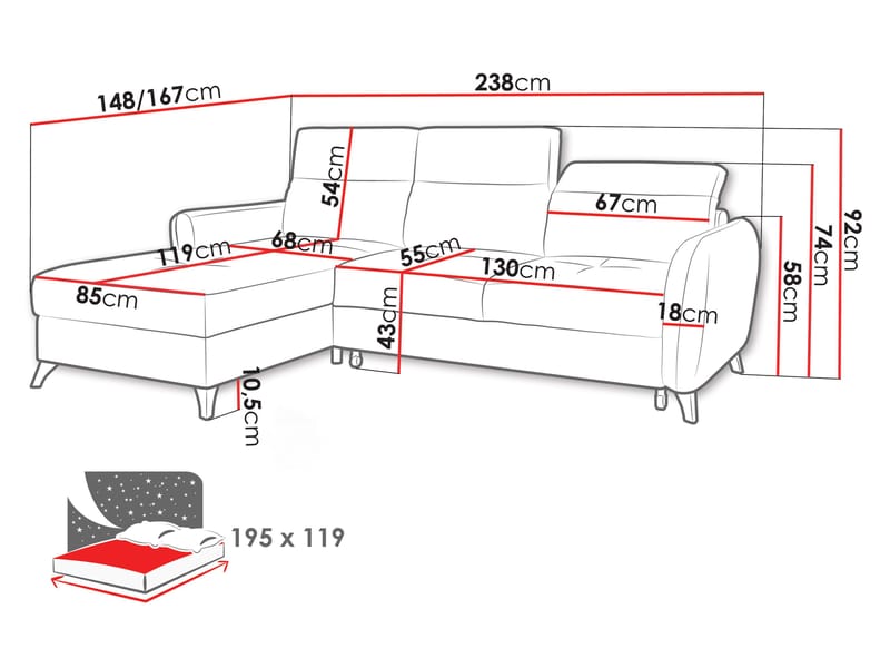 hjørnesofa Hjørnesofa TALIA Vibe 26 Høyre - Møbler - Sofaer - Sovesofaer - Sovesofa divan