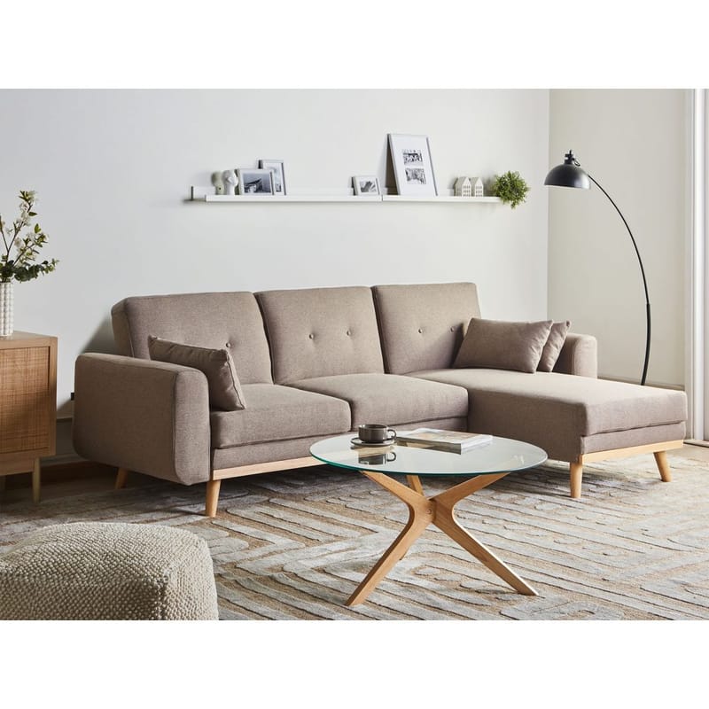 Hjørnesofa Kaarina - Brun, Svart - Møbler - Sofaer - Sovesofaer - Hjørnesovesofa