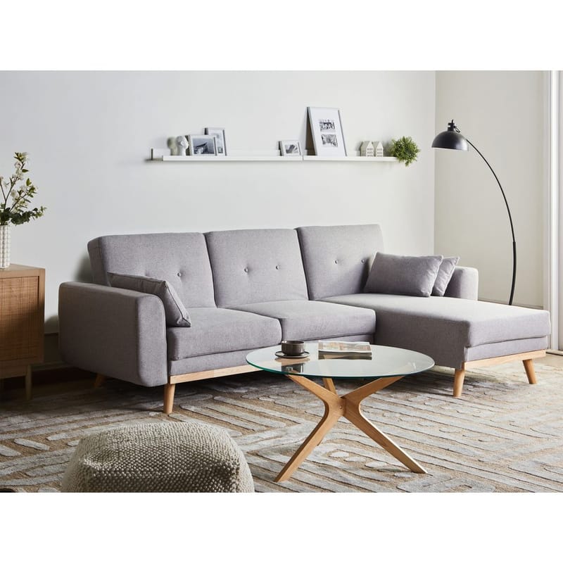Hjørnesofa Kaarina - Grå, brun - Møbler - Sofaer - Sovesofaer - Hjørnesovesofa