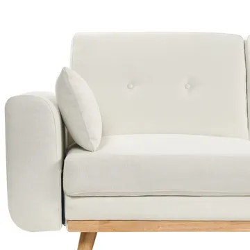 Hjørnesofa Kaarina - Hvit, brun - Møbler - Sofaer - Sovesofaer - Hjørnesovesofa