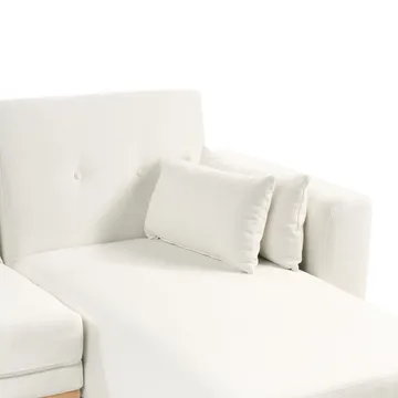 Hjørnesofa Kaarina - Hvit, brun - Møbler - Sofaer - Sovesofaer - Hjørnesovesofa