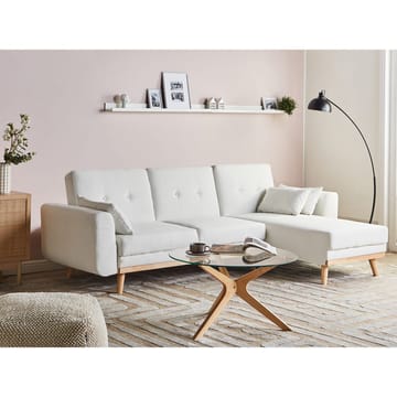 Hjørnesofa Kaarina - Hvit, brun - Møbler - Sofaer - Sovesofaer - Hjørnesovesofa