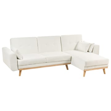 Hjørnesofa Kaarina - Hvit, brun - Møbler - Sofaer - Sovesofaer - Hjørnesovesofa