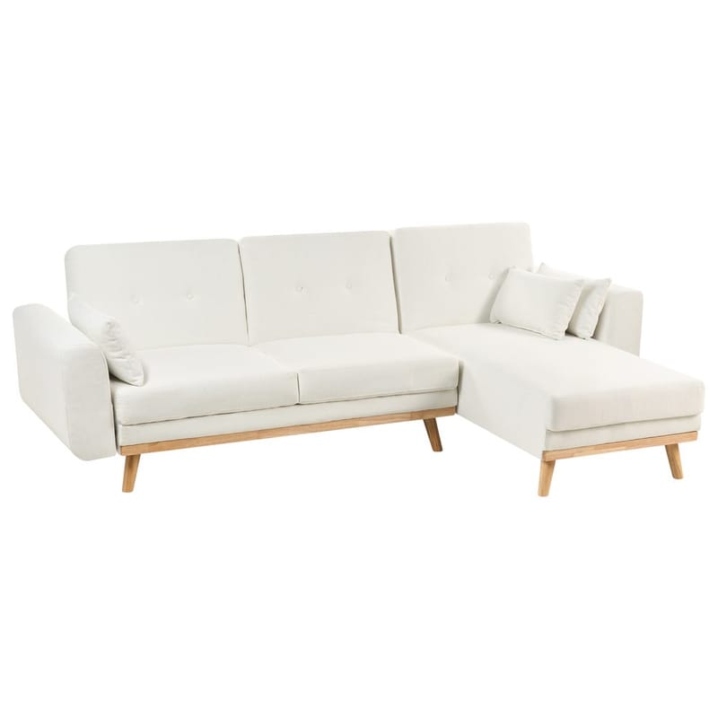 Hjørnesofa Kaarina - Hvit, brun - Møbler - Sofaer - Sovesofaer - Hjørnesovesofa