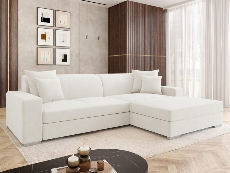 hjørnesofa Mexico Velo 621 Høyrevendt - hvit - Møbler - Sofaer - Sovesofaer - Hjørnesovesofa