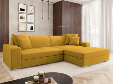 hjørnesofa Mexico Velo 626 Høyrevendt - gul - Møbler - Sofaer - Sovesofaer - Hjørnesovesofa