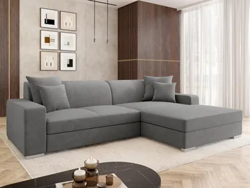 hjørnesofa Mexico Velo 635 Høyrevendt - grå - Møbler - Sofaer - Sovesofaer - Hjørnesovesofa