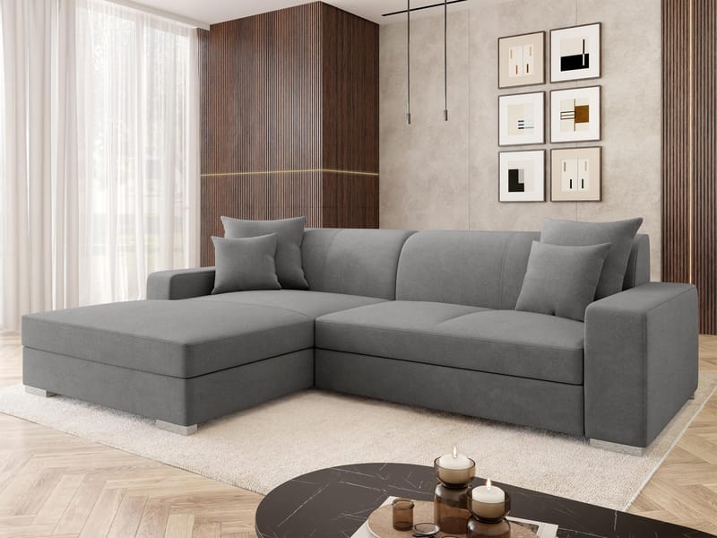 hjørnesofa Mexico Velo 635 Venstrevendt - grå - Møbler - Sofaer - Sovesofaer - Hjørnesovesofa