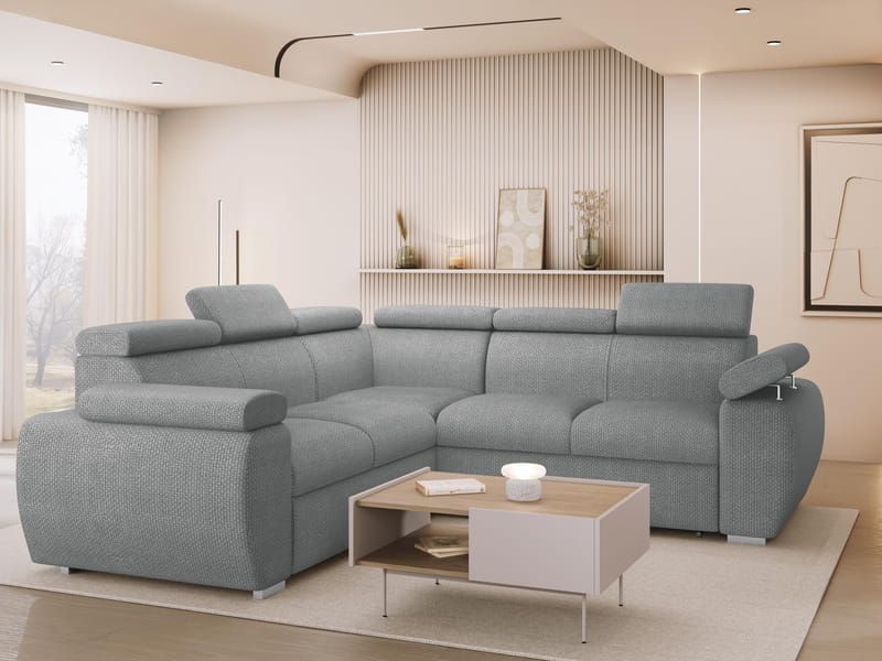 hjørnesofa NO_BRAND Hjørnesofa BOSTON MAXI Flow 17 - Møbler - Sofaer - Sovesofaer - Hjørnesovesofa
