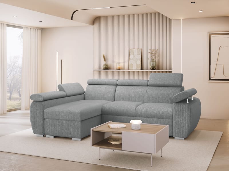 hjørnesofa NO_BRAND Hjørnesofa BOSTON MINI Flow 17 Venstre - Møbler - Sofaer - Sovesofaer - Hjørnesovesofa