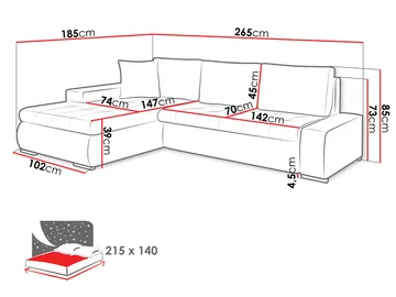 hjørnesofa Orkan Poso 06 - Møbler - Sofaer - Sovesofaer - Hjørnesovesofa