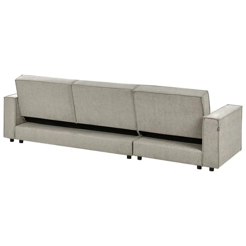 Hjørnesofa Romedal II - Beige, svart/Høyrevendt - Møbler - Sofaer - Sovesofaer - Hjørnesovesofa