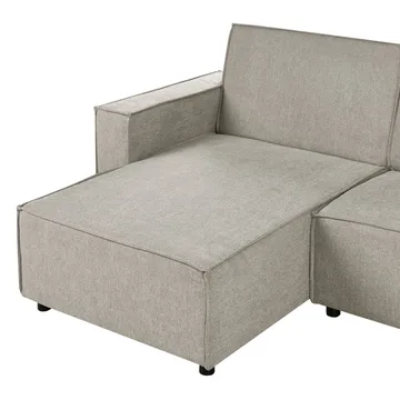Hjørnesofa Romedal II - Beige, svart/Høyrevendt - Møbler - Sofaer - Sovesofaer - Hjørnesovesofa