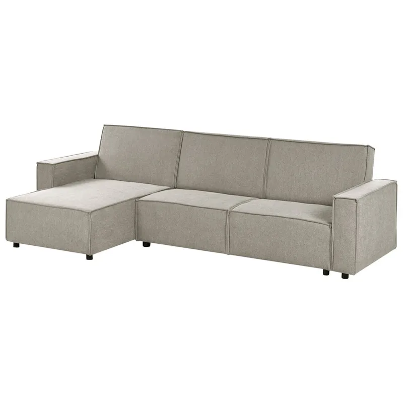 Hjørnesofa Romedal II - Beige, svart/Høyrevendt - Møbler - Sofaer - Sovesofaer - Hjørnesovesofa