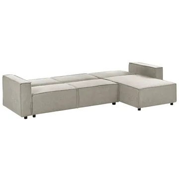 Hjørnesofa Romedal II - Beige, svart/Venstrevendt - Møbler - Sofaer - Sovesofaer - Hjørnesovesofa