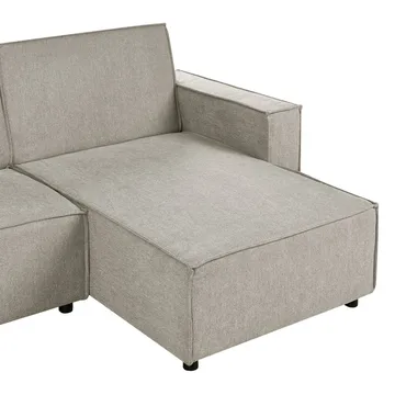 Hjørnesofa Romedal II - Beige, svart/Venstrevendt - Møbler - Sofaer - Sovesofaer - Hjørnesovesofa