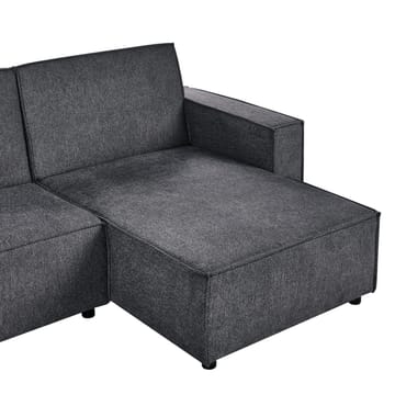 Hjørnesofa Romedal II - Grå, svart/ Venstrevendt - Møbler - Sofaer - Sovesofaer - Hjørnesovesofa