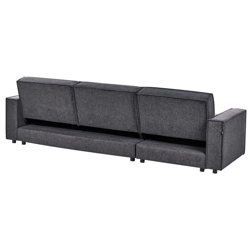 Hjørnesofa Romedal II - Grå, svart/Høyrevendt - Møbler - Sofaer - Sovesofaer - Hjørnesovesofa