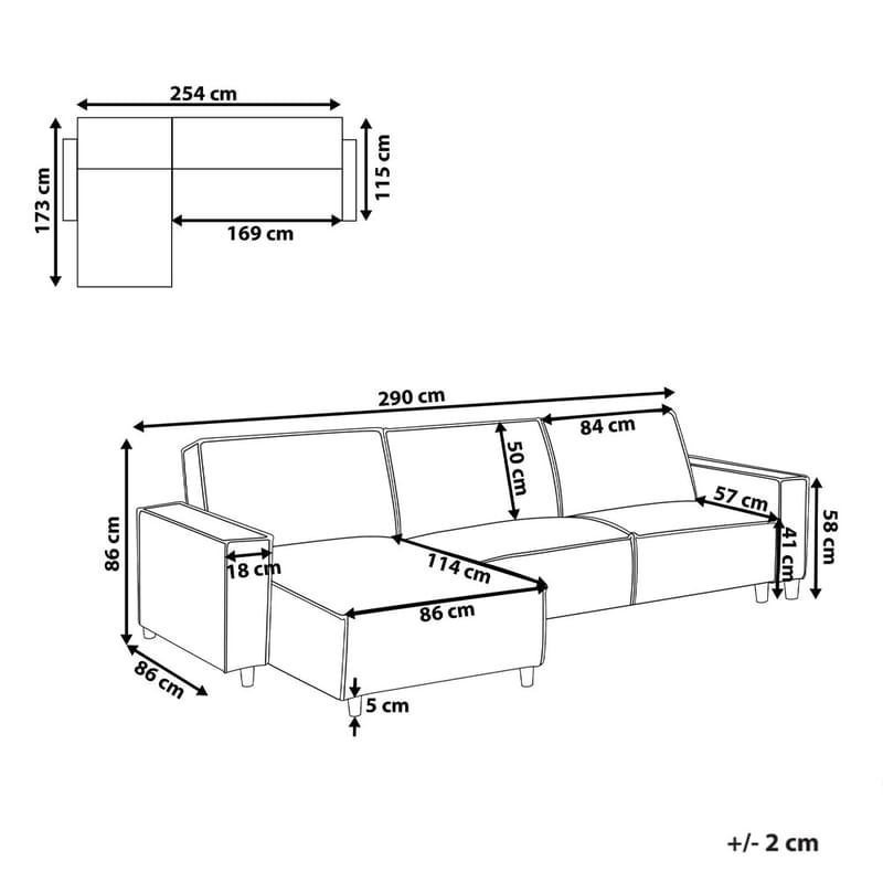 Hjørnesofa Romedal II - Grå, svart/Høyrevendt - Møbler - Sofaer - Sovesofaer - Hjørnesovesofa