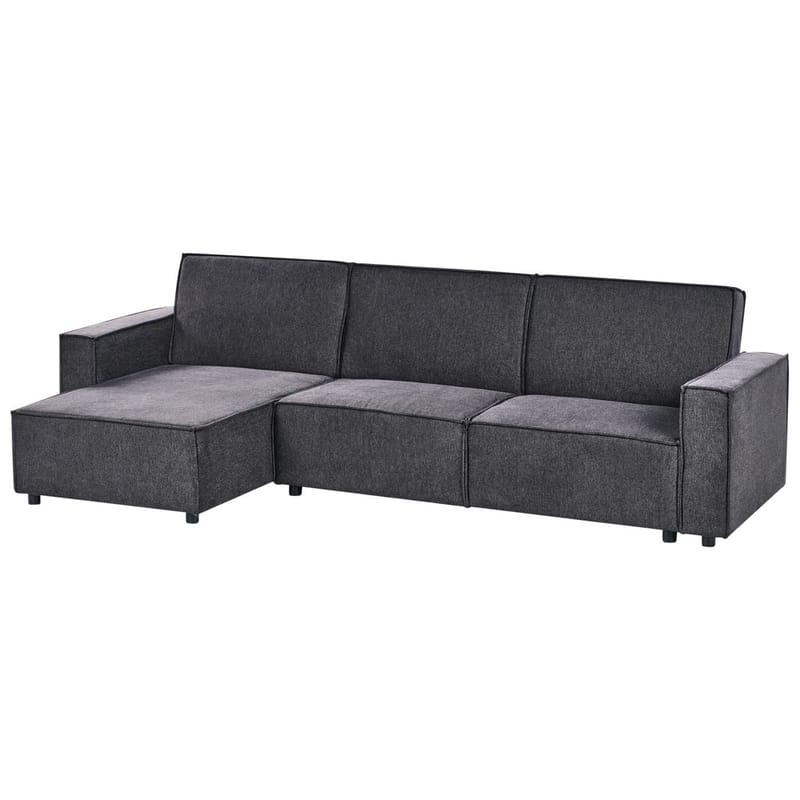 Hjørnesofa Romedal II - Grå, svart/Høyrevendt - Møbler - Sofaer - Sovesofaer - Hjørnesovesofa